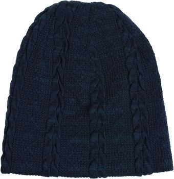 styleBREAKER warme Feinstrick Beanie Mütze mit Zopfmuster und Fleece Innenfutter, Slouch Longbeanie, Unisex 04024131