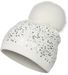 styleBREAKER Feinstrick Bommelmütze mit Pailletten und abnehmbarem Kunstfell Bommel, Fellbommel Mütze, Damen 04024134