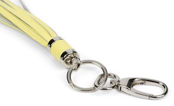 styleBREAKER Schlüsselanhänger aus Echtleder mit Karabiner, Quaste, Fransen, Damen 05050053