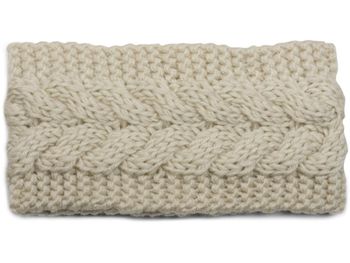 styleBREAKER Damen Stirnband Grobstrick mit Zopfmuster, gestrickt, Haarband, Headband 04026005