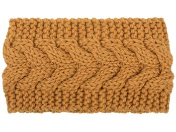 styleBREAKER Damen Stirnband Grobstrick mit Zopfmuster, gestrickt, Haarband, Headband 04026005