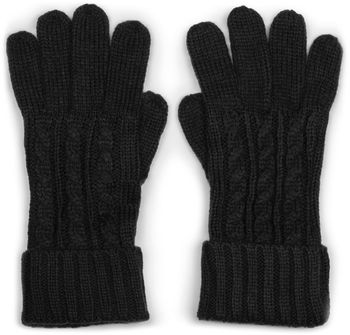 styleBREAKER Damen Handschuhe mit Zopfmuster und doppeltem Bund, warme Strickhandschuhe, Fingerhandschuhe 09010009
