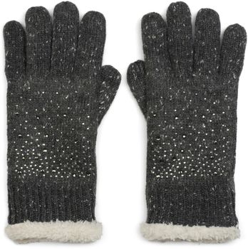 styleBREAKER Damen Handschuhe mit Strass und Fleece, warme Thermo Strickhandschuhe, Fingerhandschuhe, Winter 09010010