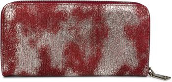 styleBREAKER Geldbörse mit genarbter Oberfläche im Antik Metallic Look, umlaufender Reißverschluss, Portemonnaie, Damen 02040091