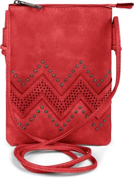 styleBREAKER Damen Mini Bag Umhängetasche mit Zick-Zack Cutout und Nieten, Schultertasche, Handtasche, Tasche 02012211