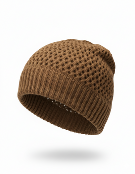 styleBREAKER Strick Beanie Mütze mit luftiger Ajour-Struktur | doppellagige Longbeanie im Grobstrick Design | elastische Wintermütze Unisex