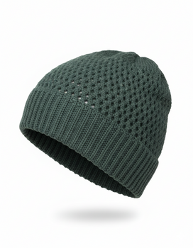 styleBREAKER Strick Beanie Mütze mit luftiger Ajour-Struktur | doppellagige Longbeanie im Grobstrick Design | elastische Wintermütze Unisex
