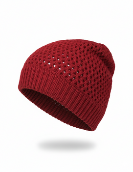 styleBREAKER Strick Beanie Mütze mit luftiger Ajour-Struktur | doppellagige Longbeanie im Grobstrick Design | elastische Wintermütze Unisex