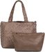 styleBREAKER XXL Wendetasche in Flecht-Optik, Shopper Tasche, 2 Taschen, Handtaschen Set, Bag in Bag, Schultertasche, Damen 02012163