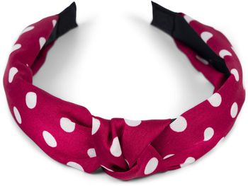 styleBREAKER Damen Haarreif mit Punkte Muster und Knoten im Retro Style, Rockabilly, Vintage Look, Haarband, Headband 04026015