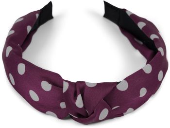 styleBREAKER Damen Haarreif mit Punkten & Knoten | breiter Retro Haarreifen (5 cm) im 50er Jahre Rockabilly Style | flexibler Polka Dot Kopfschmuck für Party & Alltag