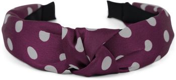 styleBREAKER Damen Haarreif mit Punkten & Knoten | breiter Retro Haarreifen (5 cm) im 50er Jahre Rockabilly Style | flexibler Polka Dot Kopfschmuck für Party & Alltag