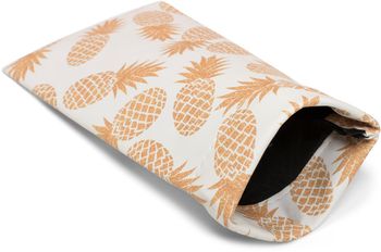 styleBREAKER Etui für Sonnenbrillen mit Ananas Print und Putztuch, Brillenetui mit Schnappverschluss, Damen 09020076