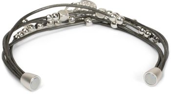 styleBREAKER Armband mit feinen Bändern, Lebensbaum Anhänger und Schmuckperlen, Magnetverschluss, Armschmuck, Schmuck, Damen 05040135