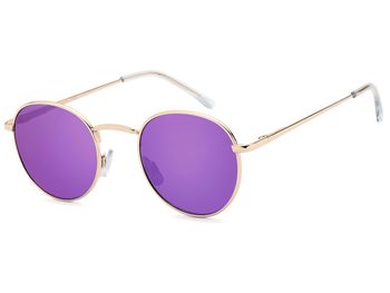 styleBREAKER Unisex Panto Sonnenbrille mit runden Gläsern | Metallrahmen mit Federscharnier & UV400 Schutz | verspiegelte oder getönte Flachgläser