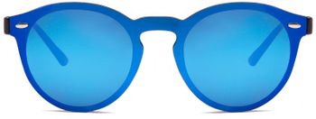 styleBREAKER Unisex Sonnenbrille Monoglas Shield | Flaches Glas verspiegelt & UV400 | Moderne Flatlens Brille für Festival & Alltag | Inklusive Etui & Tuch