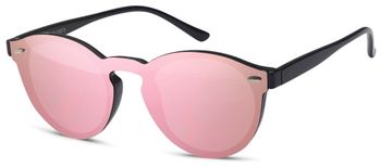 styleBREAKER Unisex Sonnenbrille Monoglas Shield | Flaches Glas verspiegelt & UV400 | Moderne Flatlens Brille für Festival & Alltag | Inklusive Etui & Tuch