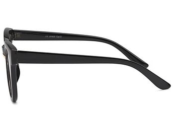 styleBREAKER Nerd Sonnenbrille mit breitem Kunststoff Rahmen und Metall umrandeten Oval Flachgläsern, Kunststoff Bügel, Damen 09020082