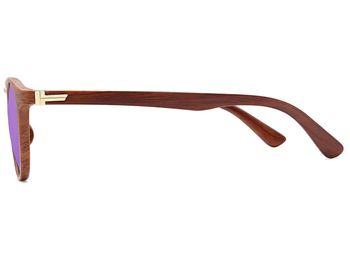 styleBREAKER Unisex Sonnenbrille Panto Holzoptik | Runde Retro Brille mit Metallsteg & UV400 | Modisches Wood Look Design (Kunststoff) inkl. Etui & Tuch