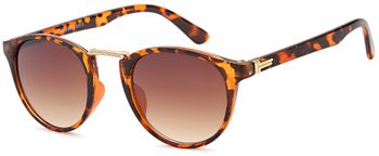 styleBREAKER Damen Panto Sonnenbrille mit runden ovalen Gläsern, Nasensteg aus Metall, Vollrand Kunststoff Gestell 09020084