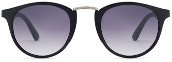 styleBREAKER Damen Panto Sonnenbrille mit runden ovalen Gläsern, Nasensteg aus Metall, Vollrand Kunststoff Gestell 09020084