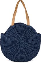 Runde Flecht Schultertasche - Basttasche