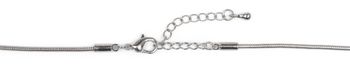 styleBREAKER Halskette mit rundem Strass besetzten Anhänger, Schlangenkette mit Karabiner Verschluss, Schmuck, Damen 05030046