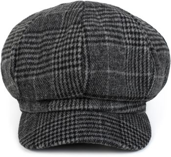 styleBREAKER Damen Bakerboy Schirmmütze mit Glencheck Karo Muster, Ballonmütze, Newsboy Cap, Schiebermütze 04023060