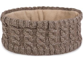 styleBREAKER Damen Strick Stirnband mit Zopfmuster und Pailletten, Fleece Futter, Haarband, Thermo Winter Headband 04026028