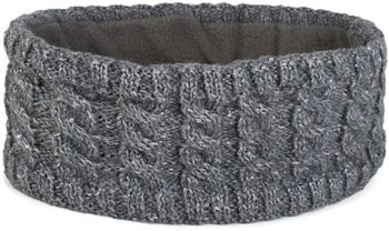 styleBREAKER Damen Strick Stirnband mit Zopfmuster und Pailletten, Fleece Futter, Haarband, Thermo Winter Headband 04026028