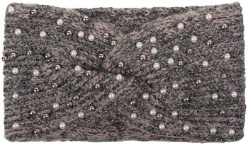 styleBREAKER Damen Strick Stirnband mit Perlen, Metallic Garn und Twist Knoten, warmes Winter Haarband, Headband 04026029