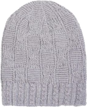 styleBREAKER Unisex Chenille Beanie Mütze mit Flecht Muster und Fleece Futter, Winter Slouch Longbeanie 04024159