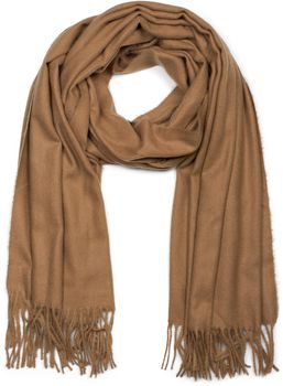 styleBREAKER Unisex Langer Schal einfarbig mit Fransen, Winter Stola Warm Unifarben, Weiches Tuch Viskose 01017104