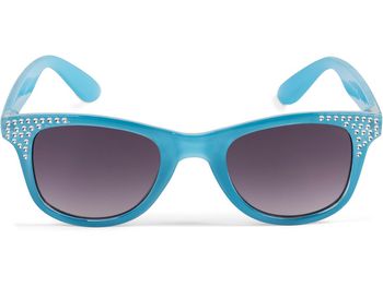 styleBREAKER Mädchen Nerd Sonnenbrille mit Strass, Kunststoff Rahmen und Polycarbonat Flachgläsern, Kinder 09020087