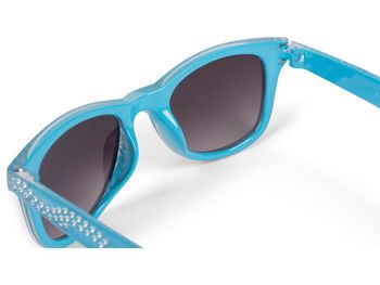 styleBREAKER Mädchen Nerd Sonnenbrille mit Strass, Kunststoff Rahmen und Polycarbonat Flachgläsern, Kinder 09020087