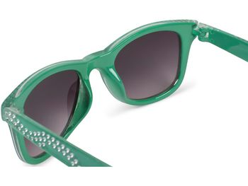 styleBREAKER Mädchen Nerd Sonnenbrille mit Strass, Kunststoff Rahmen und Polycarbonat Flachgläsern, Kinder 09020087