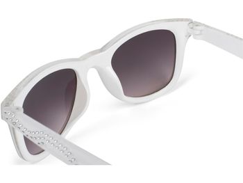 styleBREAKER Mädchen Nerd Sonnenbrille mit Strass, Kunststoff Rahmen und Polycarbonat Flachgläsern, Kinder 09020087
