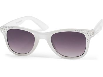 styleBREAKER Mädchen Nerd Sonnenbrille mit Strass, Kunststoff Rahmen und Polycarbonat Flachgläsern, Kinder 09020087