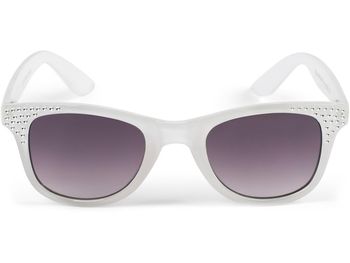 styleBREAKER Mädchen Nerd Sonnenbrille mit Strass, Kunststoff Rahmen und Polycarbonat Flachgläsern, Kinder 09020087