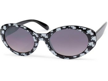 styleBREAKER Mädchen Sonnenbrille mit ovalen Gläsern und Herzchen Muster, Kunststoff Rahmen und Polycarbonat Flachgläsern, Kinder 09020088
