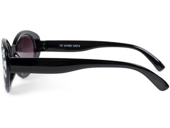 styleBREAKER Mädchen Sonnenbrille mit ovalen Gläsern und Herzchen Muster, Kunststoff Rahmen und Polycarbonat Flachgläsern, Kinder 09020088