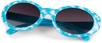 styleBREAKER Mädchen Sonnenbrille mit ovalen Gläsern und Herzchen Muster, Kunststoff Rahmen und Polycarbonat Flachgläsern, Kinder 09020088