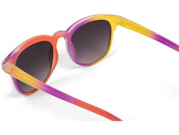 styleBREAKER Kinder Nerd Sonnenbrille mit buntem Rahmen, Kunststoff Rahmen und Polycarbonat Flachgläsern 09020090