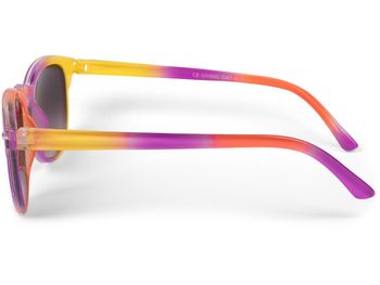 styleBREAKER Kinder Nerd Sonnenbrille mit buntem Rahmen, Kunststoff Rahmen und Polycarbonat Flachgläsern 09020090