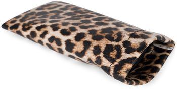 styleBREAKER Etui für Sonnenbrillen mit Leoparden Muster und Putztuch, Brillenetui mit Schnappverschluss, Unisex 09020096