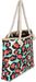 styleBREAKER Strandtasche mit buntem Leoparden Print | Damen Shopper mit Kordelhenkel und Reißverschluss | Badetasche mit Animal Print | 48 x 37 x 12 cm