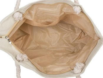 styleBREAKER Damen XXL Strandtasche mit Metallic Streifen und Reißverschluss, Schultertasche, Shopper 02012281