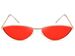 styleBREAKER Damen Cateye Sonnenbrille mit schmalem Metallrahmen, Polycarbonat Flachgläser, Retro Look, Katzenaugen Stil 09020097