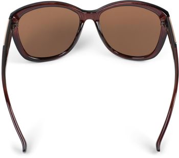 styleBREAKER Damen Oversize Sonnenbrille mit Metall Detail am Bügel, ovalen Polycarbonat Gläsern und Kunststoff Gestell, Retro Style 09020099