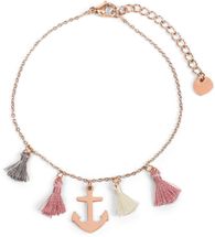 Edelstahl Armkette mit Anker Charm und Quasten